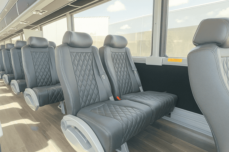 interior of Ventura Coach Bus Service charter bus