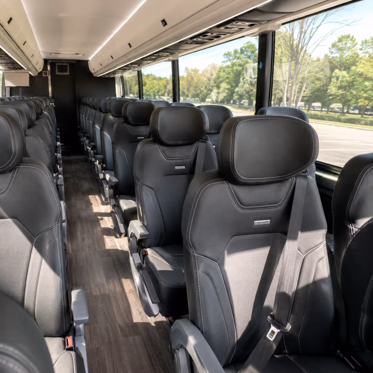 56 passenger charter bus interior