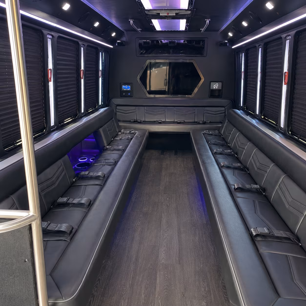 ventura 18 passenger party bus interior