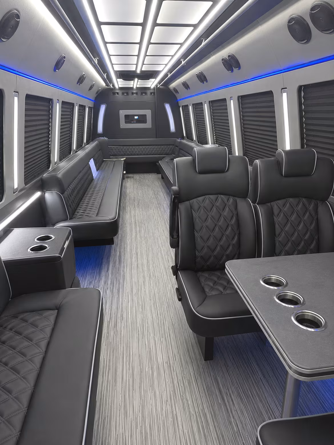 ventura 25 passenger party bus inside