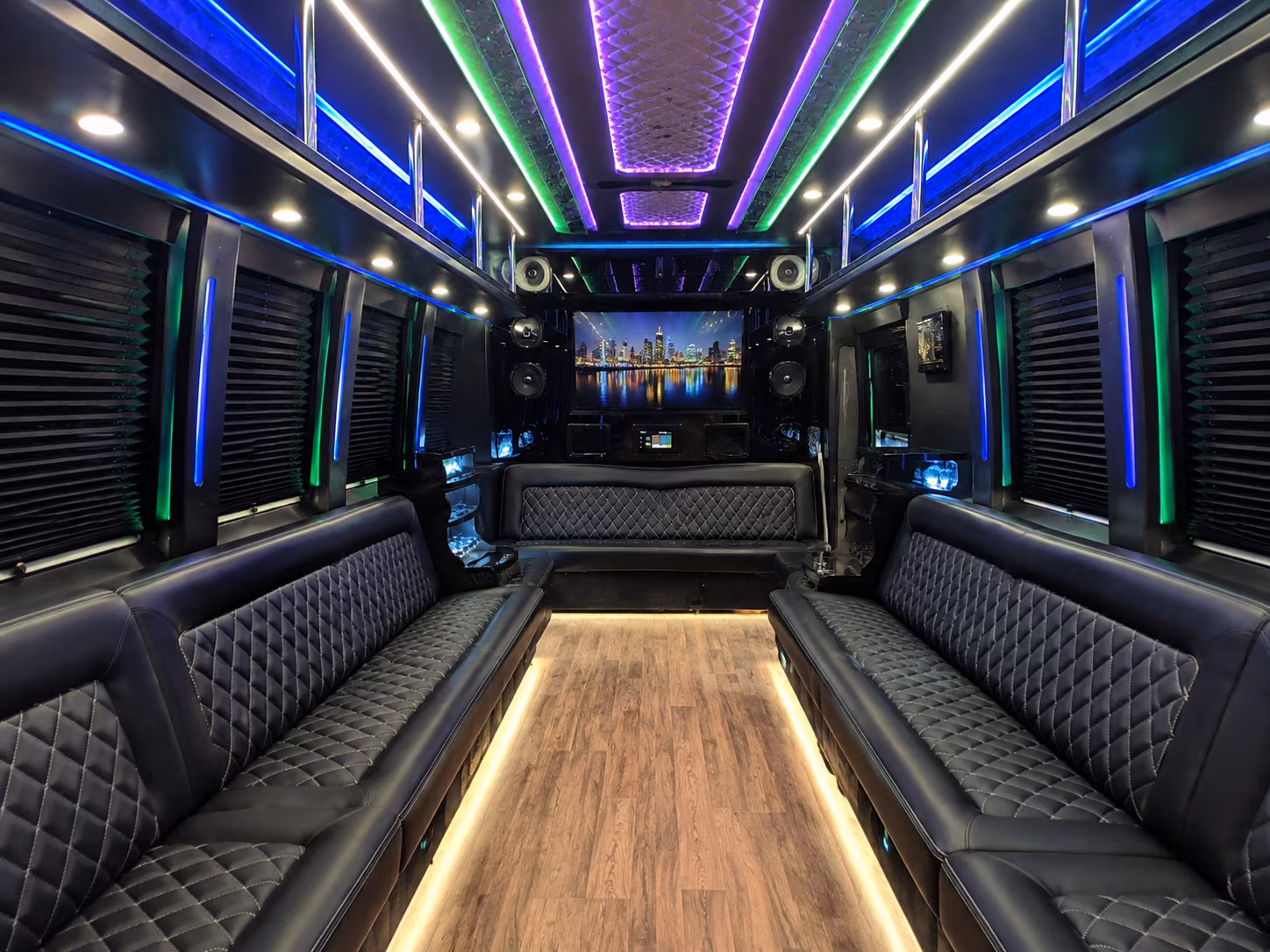 ventura 25 passenger party bus interior