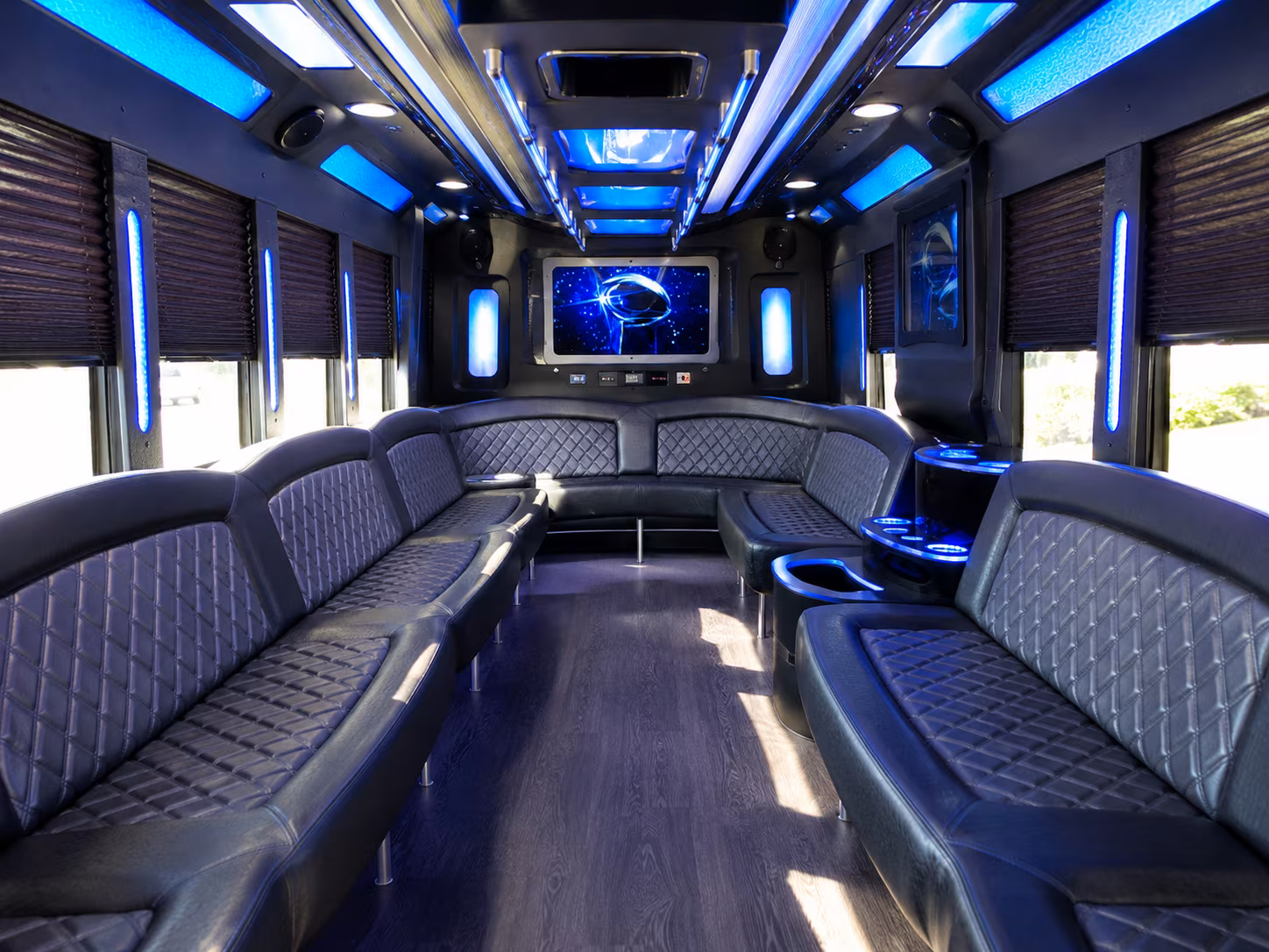 ventura 28 passenger party bus inside