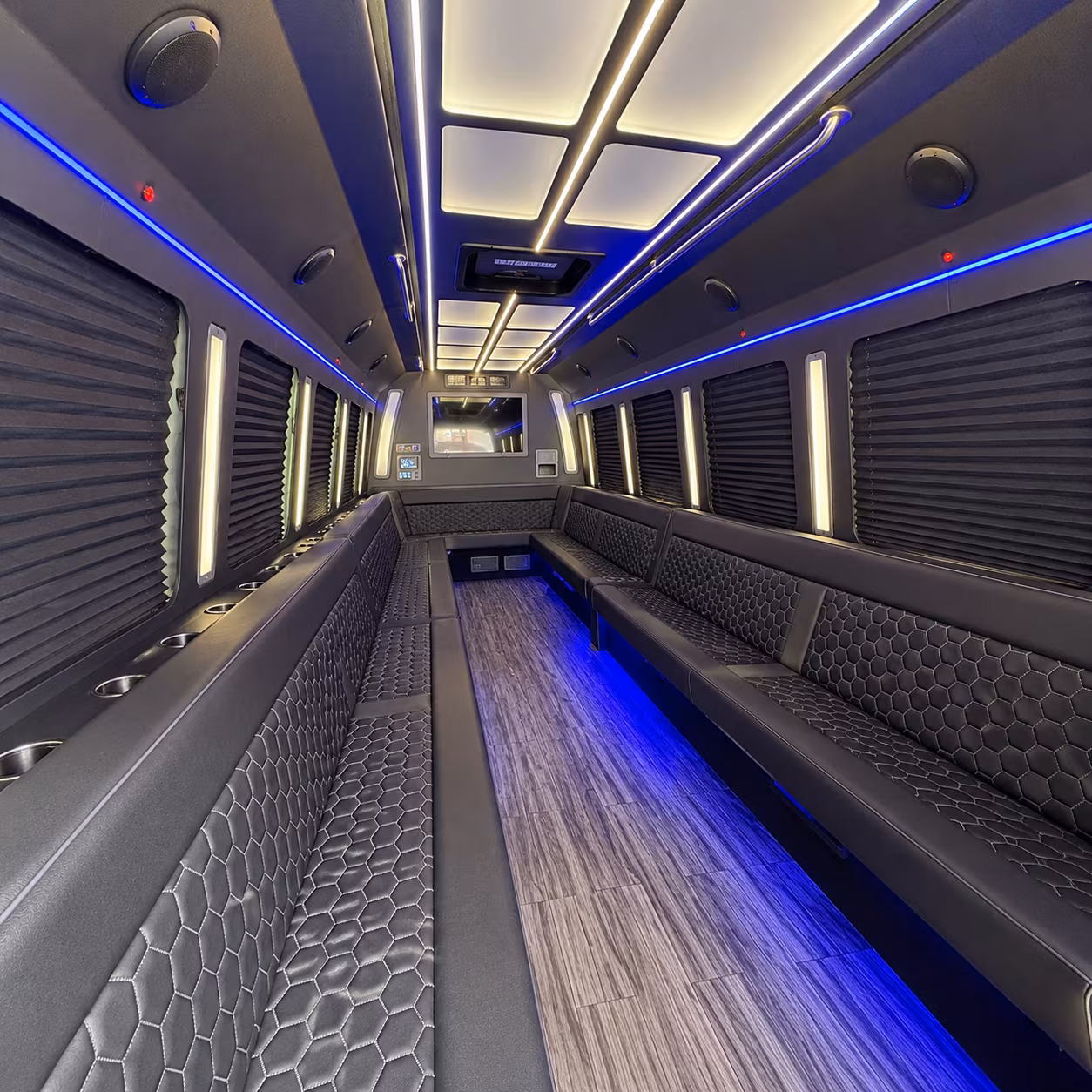 ventura 30 passenger party bus interior