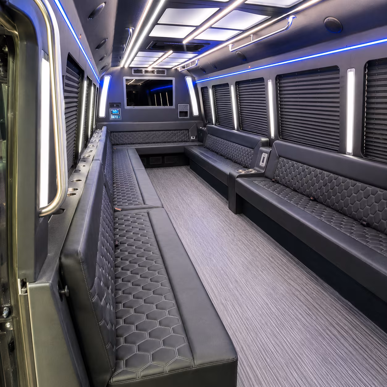 ventura 40 passenger party bus interior