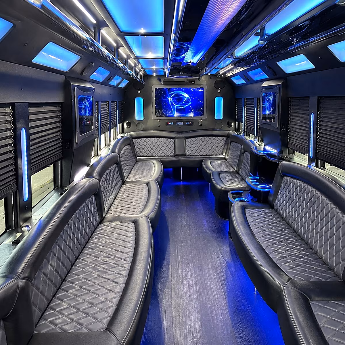 ventura 50 passenger party bus interior